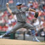 Arizona Diamondbacks relief pitcher Zack Godley delivers during the fourth inning of a baseball game against the Washington Nationals, Sunday, June 16, 2019, in Washington. (AP Photo/Nick Wass)