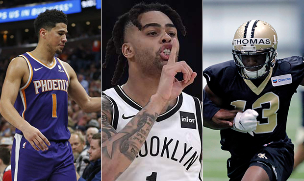 From left to right: Devin Booker, D'Angelo Russell, Michael Thomas (AP Photos)...