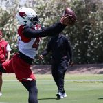 Arizona Cardinals linebacker Jonathan Owens runs through drills during the team’s OTAs on Monday, June 3, 2019, in Tempe. (Tyler Drake/Arizona Sports)