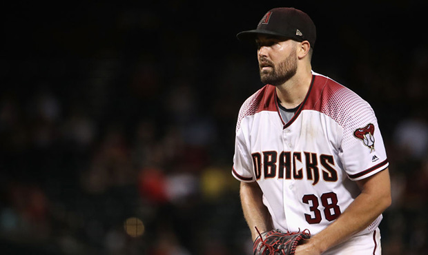 Starting pitcher Robbie Ray #38 of the Arizona Diamondbacks pitches against the Baltimore Orioles d...