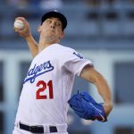 Los Angeles Dodgers starting pitcher Walker Buehler throws during the first inning of the team's baseball game against the Arizona Diamondbacks on Wednesday, July 3, 2019, in Los Angeles. (AP Photo/Mark J. Terrill)