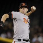 Baltimore Orioles starting pitcher John Means throws against the Arizona Diamondbacks during the first inning of a baseball game, Wednesday, July 24, 2019, in Phoenix. (AP Photo/Matt York)