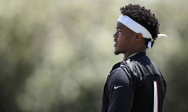 Quarterback Kyler Murray #1 of the Arizona Cardinals practices during team OTA's at the Dignity Hea...