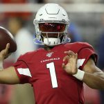 Arizona Cardinals quarterback Kyler Murray (1) warms up prior to an NFL preseason football game against the Los Angeles Chargers, Thursday, Aug. 8, 2019, in Glendale, Ariz. (AP Photo/Ross D. Franklin)