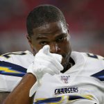 Los Angeles Chargers middle linebacker Denzel Perryman (52) warms up prior to an NFL preseason football game against the Arizona Cardinals, Thursday, Aug. 8, 2019, in Glendale, Ariz. (AP Photo/Rick Scuteri)