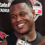 Arizona Cardinals OL D.J Humphries is interviewed following the team’s Red and White Practice Saturday, August 3, 2019, at State Farm Stadium. (Tyler Drake/Arizona Sports)