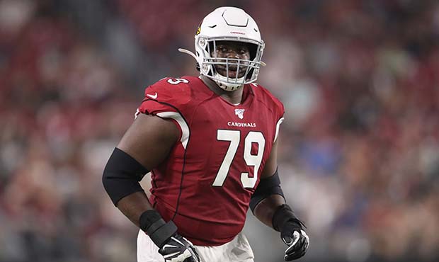 Offensive tackle Korey Cunningham #79 of the Arizona Cardinals during the NFL preseason game agains...