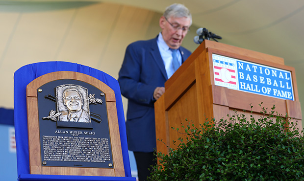 COOPERSTOWN, NY - JULY 30: Inductee Commissioner Emeritus Allan H. "Bud" Selig speaks during the 20...