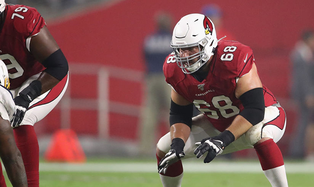 Offensive guard Jeremy Vujnovich #68 of the Arizona Cardinals in action during the NFL preseason ga...