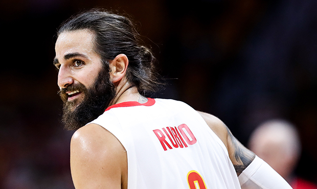 #9 Ricky Rubio of Spain in action during the 2019 FIBA World Cup, first round match between Spain a...