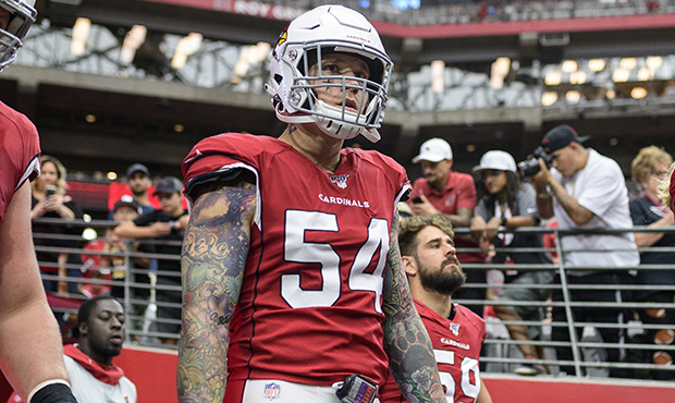 Linebacker Cassius Marsh #54 of the Arizona Cardinals takes the field for the NFL game against the ...