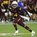 Arizona State defensive back Chase Lucas (24) watches a Sacrament State play develop during the first half of an NCAA college football game Friday, Sept. 6, 2019, in Tempe, Ariz. (AP Photo/Matt York)