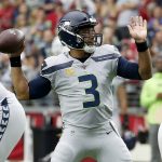 
              Seattle Seahawks quarterback Russell Wilson (3) throws against the Arizona Cardinals during the first half of an NFL football game, Sunday, Sept. 29, 2019, in Glendale, Ariz. (AP Photo/Ross D. Franklin)
            
