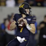 California quarterback Chase Garbers prepares to pass against Arizona State in the first half of an NCAA college football game Friday, Sept. 27, 2019, in Berkeley, Calif. (AP Photo/Ben Margot)