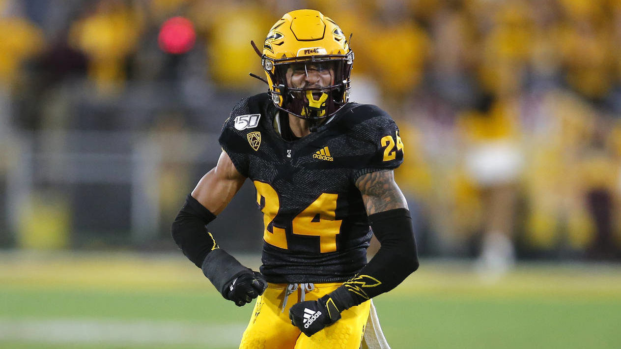 Arizona State defensive back Chase Lucas reacts after knocking down a pass against Colorado in the ...