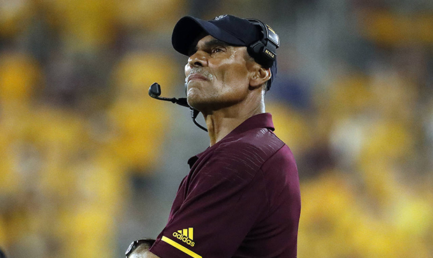 Arizona State coach Herm Edwards watches during the second half of the team's NCAA college football...
