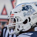 Allen's helmet showcases their five state championships won, of which Murray was the quarterback for the three straight from 2012-2014. (Photo by Alex Simon/Cronkite News)