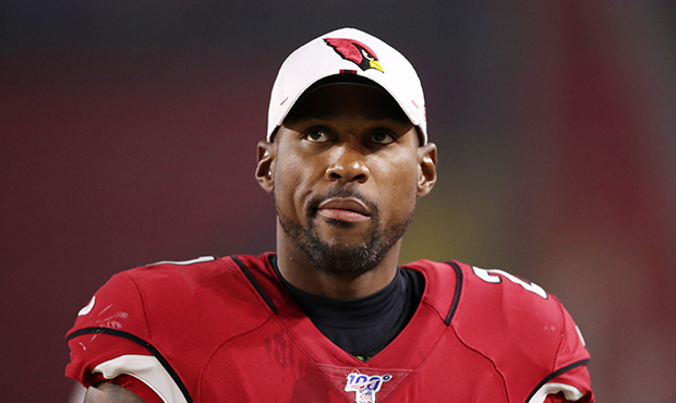 Patrick Peterson #21 of the Arizona Cardinals looks on during a preseason game against the Los Ange...