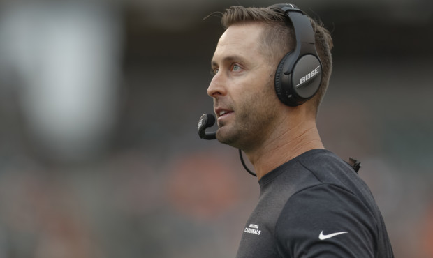 Head coach Kliff Kingsbury of the Arizona Cardinals is seen during the second half against the Cinc...