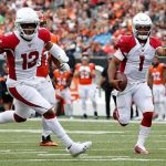 CINCINNATI, OH - OCTOBER 6:  Kyler Murray #1 of the Arizona Cardinals runs for a first down during the second quarter of the game against the Cincinnati Bengals at Paul Brown Stadium on October 6, 2019 in Cincinnati, Ohio. (Photo by Kirk Irwin/Getty Images)