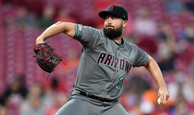 Robbie Ray #38 of the Arizona Diamondbacks pitches in the second inning against the Cincinnati Reds...