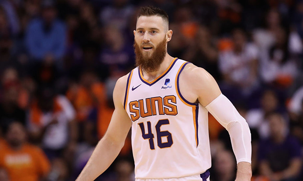 Aron Baynes #46 of the Phoenix Suns during the second half of the NBA game against the Sacramento K...