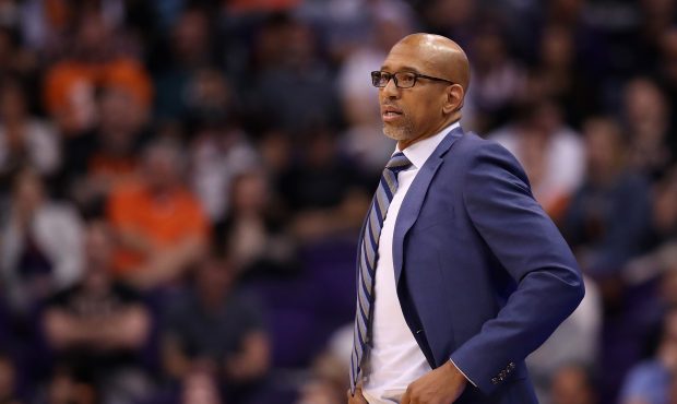 Head coach Monty Williams of the Phoenix Suns reacts during the second half of the NBA game against...