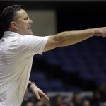 Arizona head coach Sean Miller directs his players during the second half of an NCAA college basketball game against Penn at the Wooden Legacy tournament in Anaheim, Calif., Friday, Nov. 29, 2019. (AP Photo/Alex Gallardo)