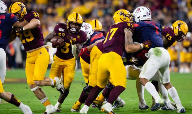 Junior running back Eno Benjamin rushed for 168 yards and two touchdowns in the Sun Devils' 24-14 w...
