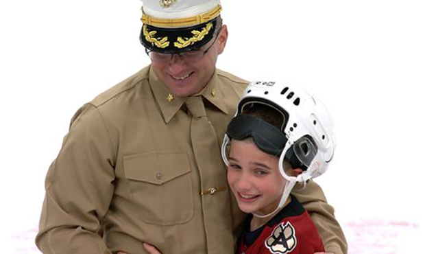U.S. Marine Major Tom Pafford returns home and surprises his nine-year-old son during the first int...