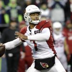 Arizona Cardinals quarterback Brett Hundley passes against the Seattle Seahawks during the second half of an NFL football game, Sunday, Dec. 22, 2019, in Seattle. (AP Photo/Elaine Thompson)