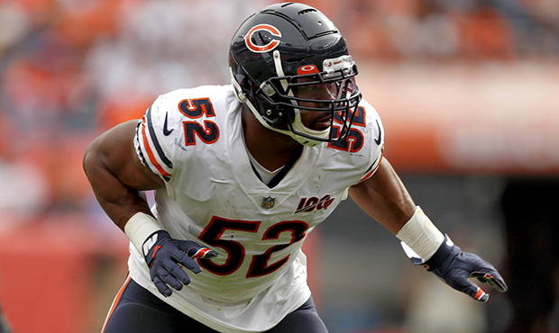 Chicago Bears outside linebacker Khalil Mack (52) runs a play during the second half of an NFL foot...