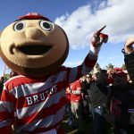The Ohio State mascot arrives for the Fiesta Bowl NCAA college football game against Clemson Saturday, Dec. 28, 2019, in Glendale, Ariz. (AP Photo/Ross D. Franklin).