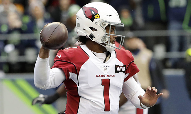 Arizona Cardinals quarterback Kyler Murray passes against the Seattle Seahawks during the first hal...