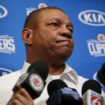 ORLANDO, FLORIDA - JANUARY 26:  Head coach Doc Rivers of the LA Clippers addresses the media after former NBA player Kobe Bryant died in a helicopter crash prior to the game against the Orlando Magic at Amway Center on January 26, 2020 in Orlando, Florida. NOTE TO USER: User expressly acknowledges and agrees that, by downloading and/or using this photograph, user is consenting to the terms and conditions of the Getty Images License Agreement.  (Photo by Michael Reaves/Getty Images)