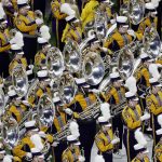 The LSU band performs before a NCAA College Football Playoff national championship game against Clemson Monday, Jan. 13, 2020, in New Orleans. (AP Photo/Eric Gay)