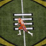 Clemson tight end Braden Galloway runs against LSU during the first half of a NCAA College Football Playoff national championship game Monday, Jan. 13, 2020, in New Orleans. (AP Photo/Eric Gay)