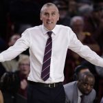 Arizona State head coach Bobby Hurley reacts to a call during the second half of an NCAA college basketball game against Colorado, Thursday, Jan. 16, 2020, in Tempe, Ariz. (AP Photo/Matt York)