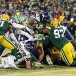 Seattle Seahawks' Marshawn Lynch runs for a touchdown during the second half of an NFL divisional playoff football game against the Green Bay Packers Sunday, Jan. 12, 2020, in Green Bay, Wis. (AP Photo/Matt Ludtke)
