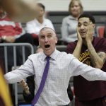 Arizona State  coach Bobby Hurley, left, reacts to an out of bounds call favoring Washington State during the first half of an NCAA college basketball game in Pullman, Wash., Wednesday, Jan. 29, 2020. (AP Photo/Young Kwak)