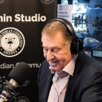 Former Phoenix sports executive Jerry Colangelo interviews with Doug & Wolf on 98.7 FM Arizona’s Sports Station on Feb. 10, 2020. (Matt Layman/Arizona Sports)