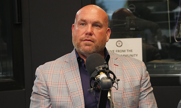 Arizona Cardinals general manager Steve Keim does an interview with The Doug & Wolf Show on 98....