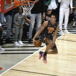 Orlando Magic's Aaron Gordon dunks dunks the ball during the NBA All-Star Slam Dunk contest Saturday, Feb. 15, 2020, in Chicago. (AP Photo/David Banks)
