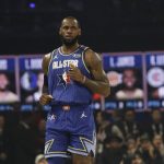 LeBron James of the Los Angeles Lakers is seen during the first half of the NBA All-Star basketball game Sunday, Feb. 16, 2020, in Chicago. (AP Photo/Nam Huh)