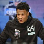 LSU defensive back Grant Delpit speaks during a press conference at the NFL football scouting combine in Indianapolis, Friday, Feb. 28, 2020. (AP Photo/AJ Mast)