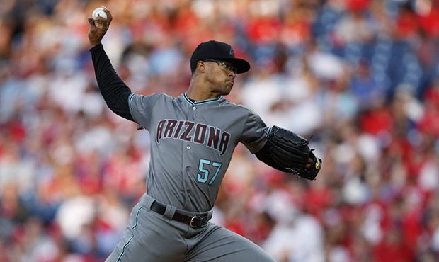 Arizona Diamondbacks' Jon Duplantier pitches during the second inning of a baseball game against th...