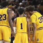Arizona State head coach Bobby Hurley draws up a play for his team during the second half of an NCAA college basketball game against UCLA on Thursday, Feb. 6, 2020, in Tempe, Ariz. (AP Photo/Darryl Webb)