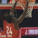 Pascal Siakam of the Toronto Raptors dunks during the first half of the NBA All-Star basketball game Sunday, Feb. 16, 2020, in Chicago. (AP Photo/Nam Huh)