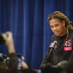 Ohio State defensive lineman Chase Young listens during a press conference at the NFL football scouting combine in Indianapolis, Thursday, Feb. 27, 2020. (AP Photo/AJ Mast)