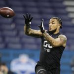Tennessee tight end Dom Wood-Anderson runs a drill at the at the NFL football scouting combine in Indianapolis, Thursday, Feb. 27, 2020. (AP Photo/Charlie Neibergall)